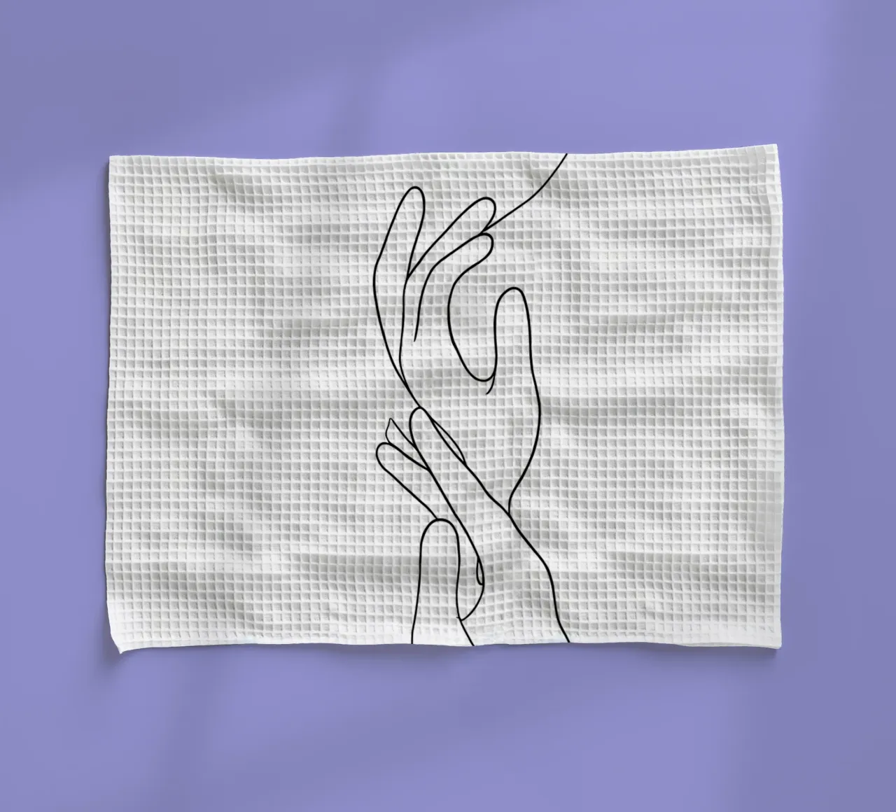 Connected Hands 3 Minimalist Line Art torchon de Viv Line Art