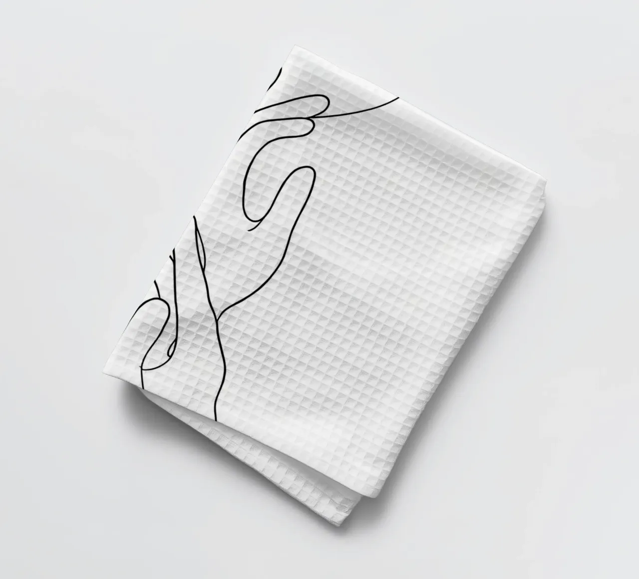 Connected Hands 3 Minimalist Line Art torchon de Viv Line Art