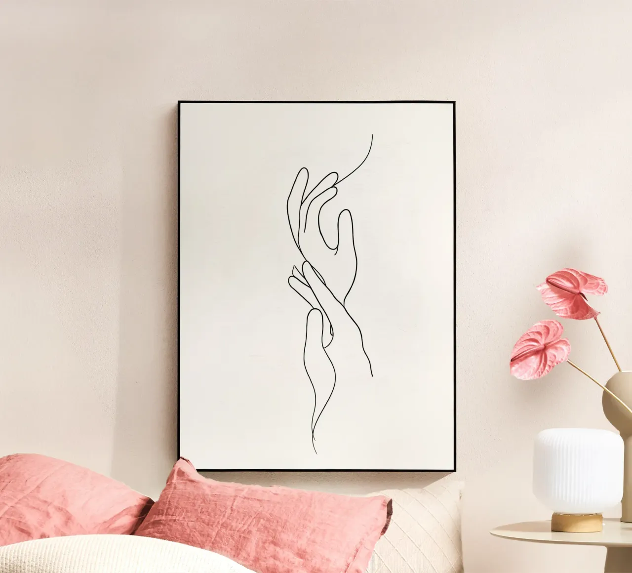 Mani connesse 3 arte lineare minimalista plexiglass da Viv Line Art
