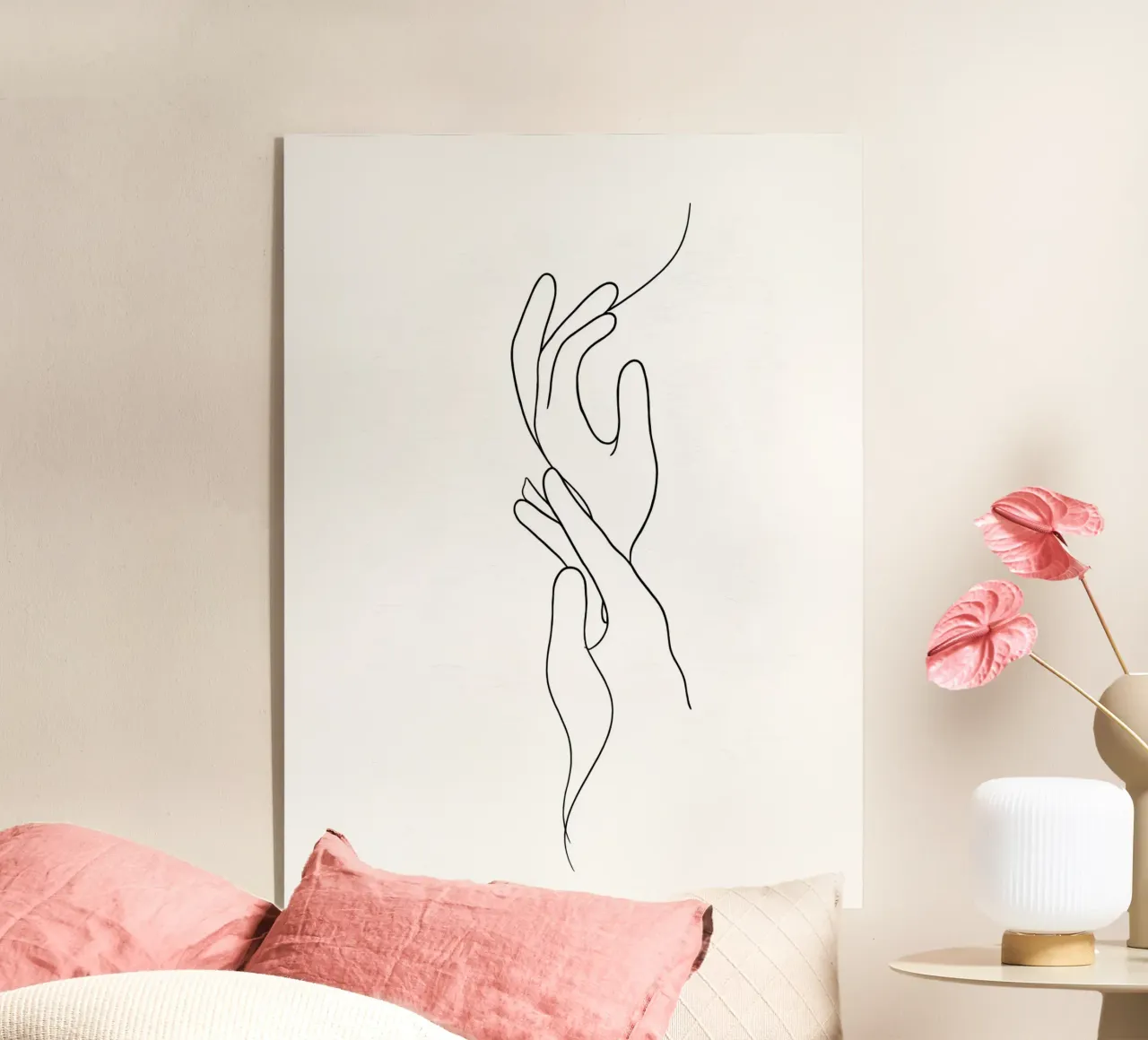 Mani connesse 3 arte lineare minimalista plexiglass da Viv Line Art