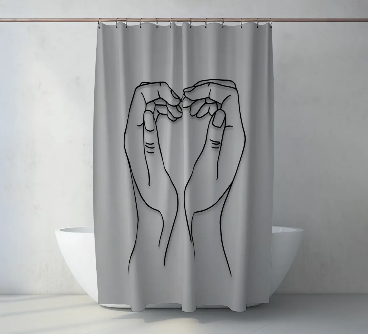 Amore 3 Line Art minimalista tenda da doccia da Viv Line Art