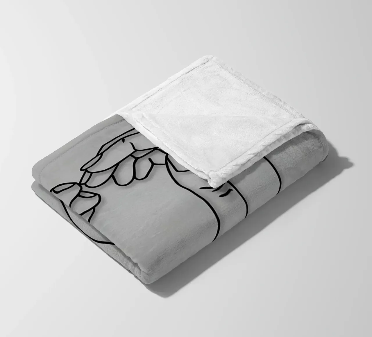 Amore 3 Line Art minimalista coperta in pile da Viv Line Art