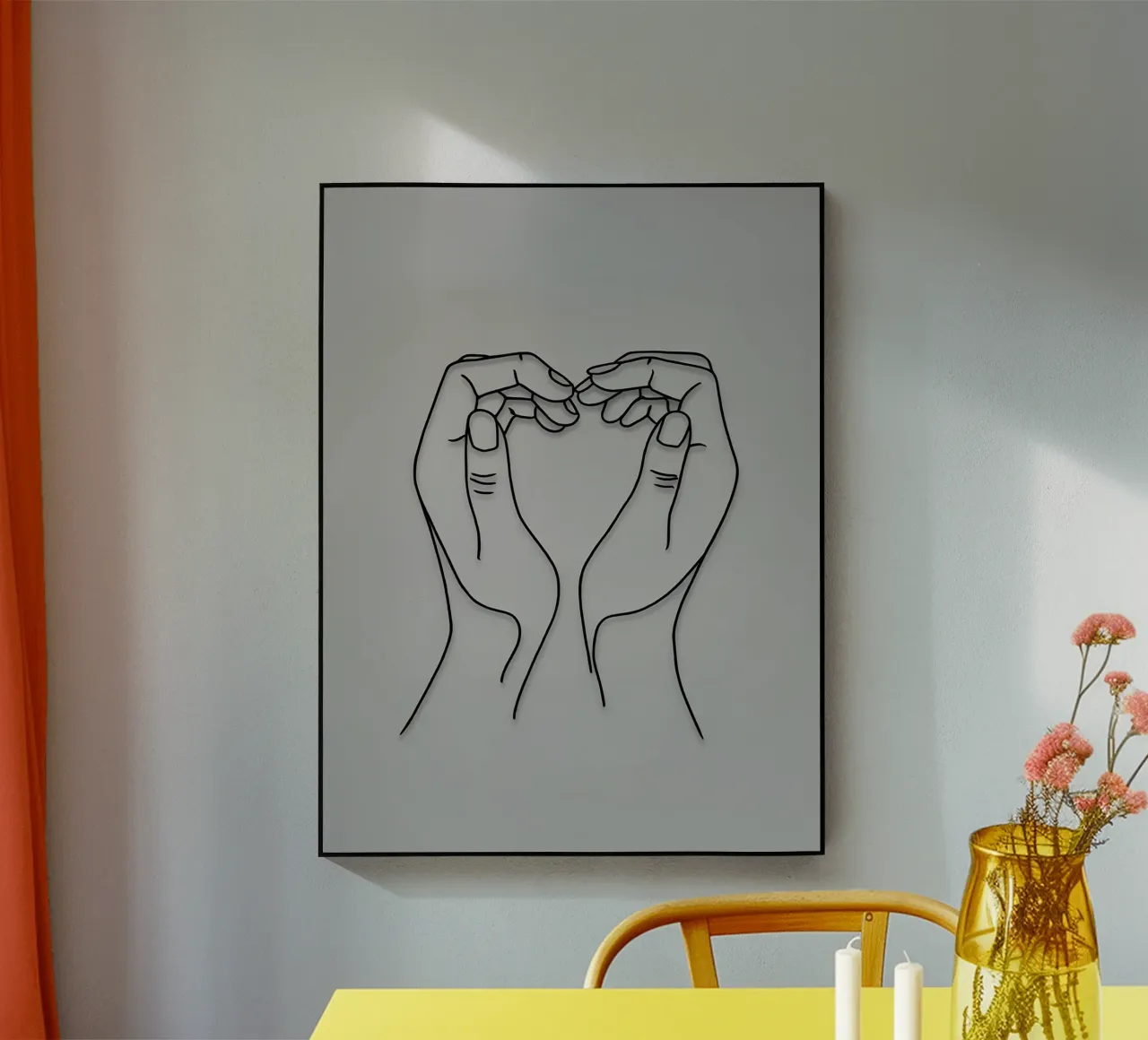 Amore 3 Line Art minimalista plexiglass da Viv Line Art