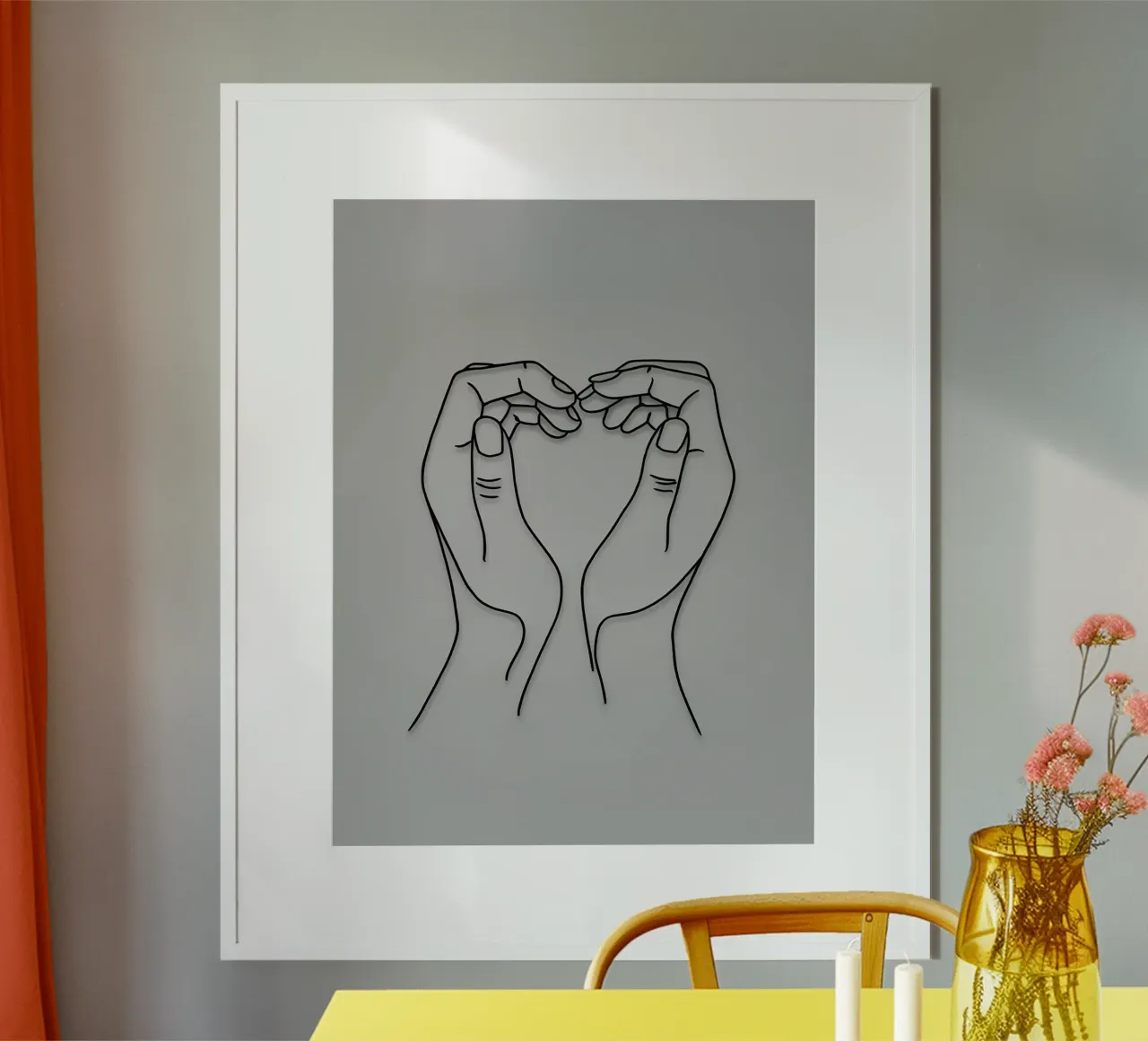 Amore 3 Line Art minimalista carta hahnemühle da Viv Line Art