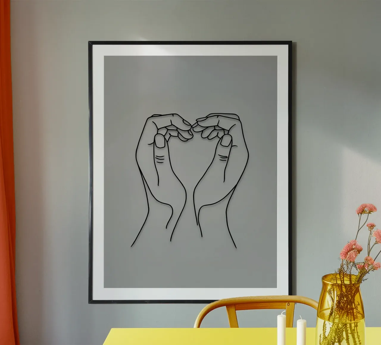 Amore 3 Line Art minimalista carta hahnemühle da Viv Line Art