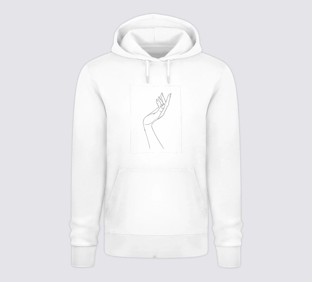 Linea d'arte minimalista a mano aperta felpa con cappuccio da Viv Line Art