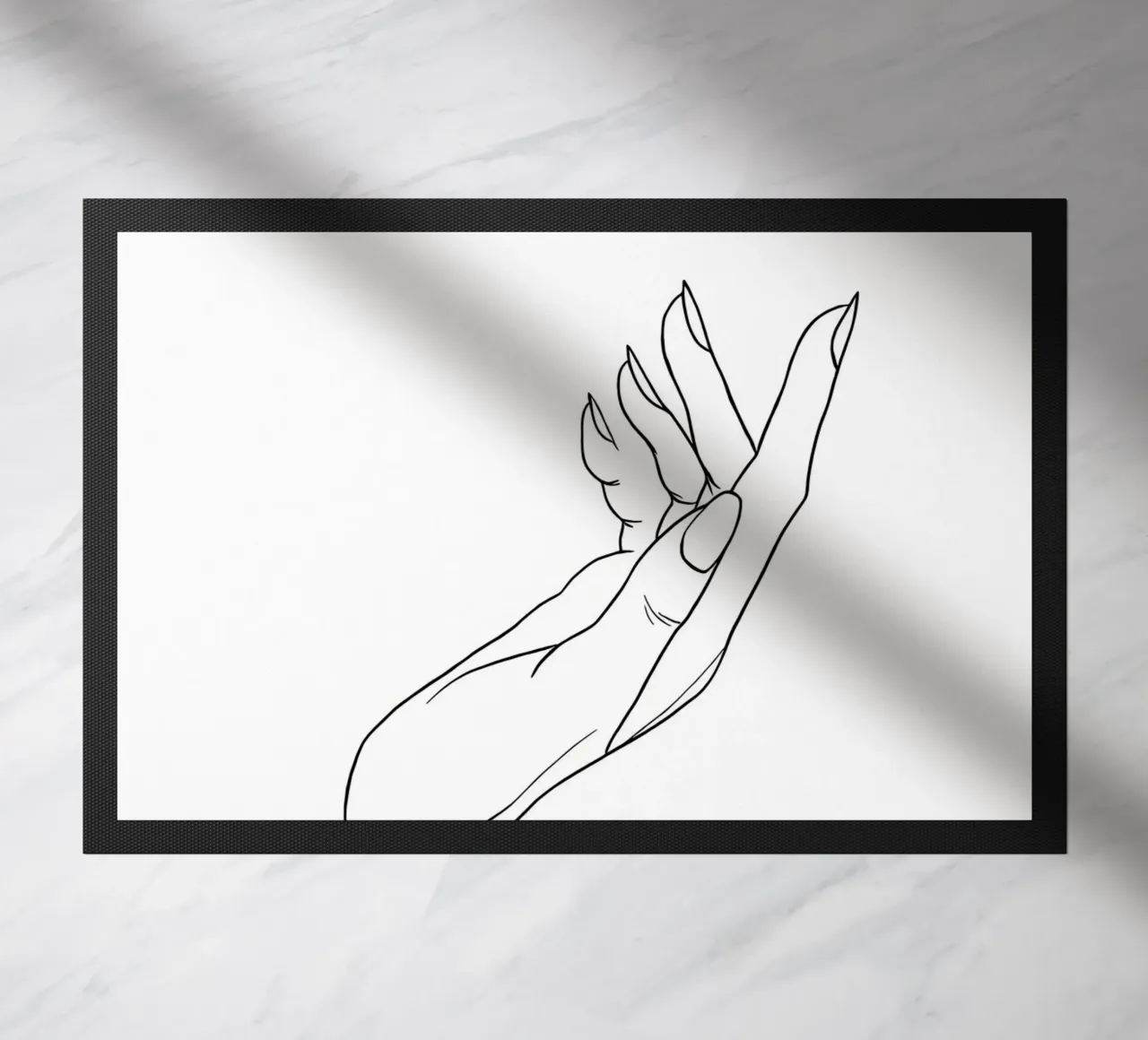Open Hand Minimalist Line Art doormat by Viv Line Art
