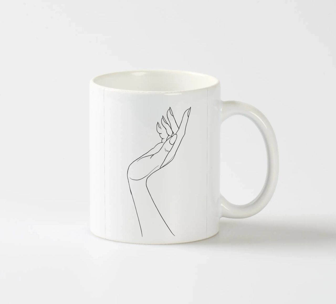 Linea d'arte minimalista a mano aperta tazza in ceramica da Viv Line Art