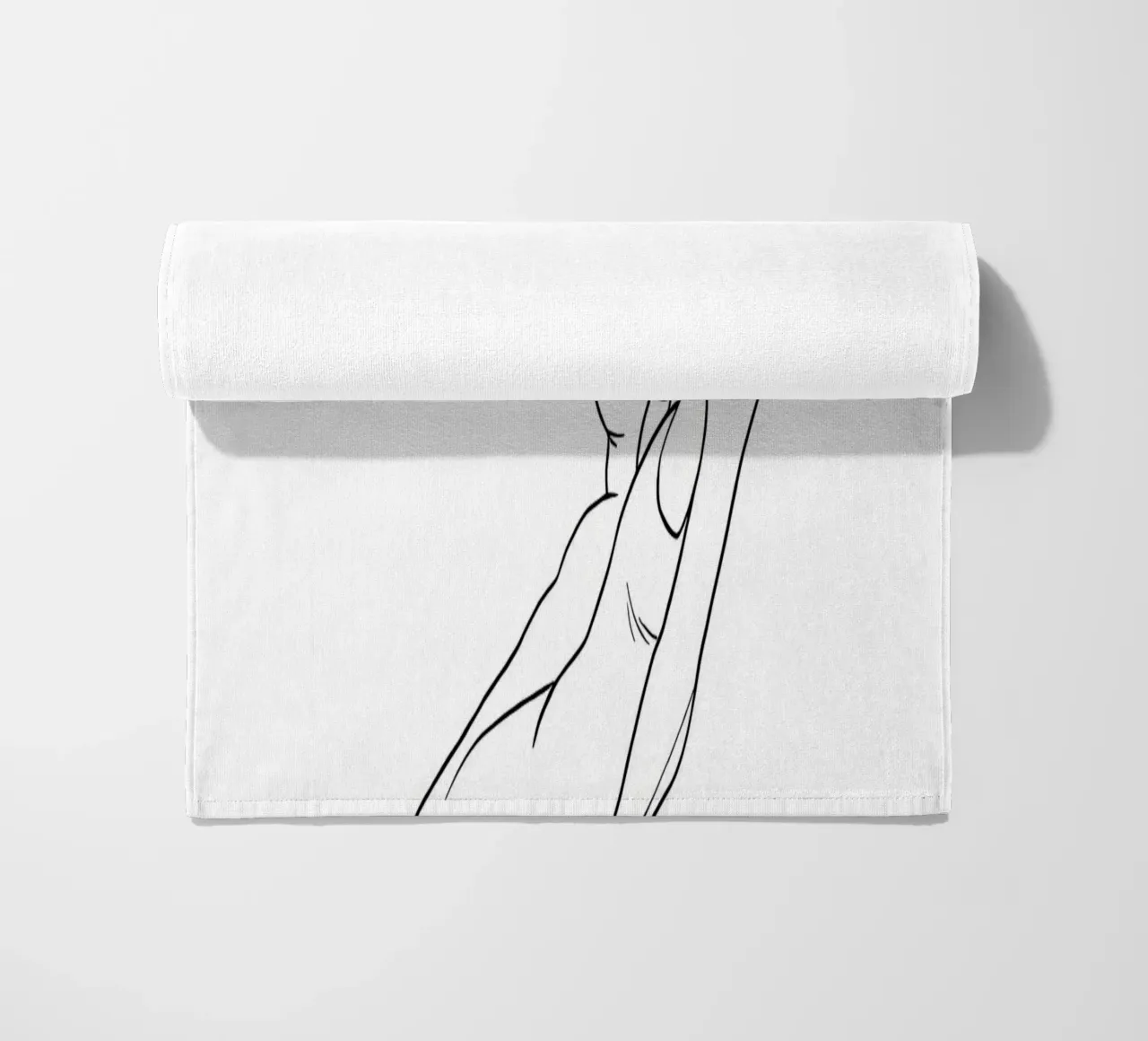Open Hand Minimalist Line Art beach towel by Viv Line Art
