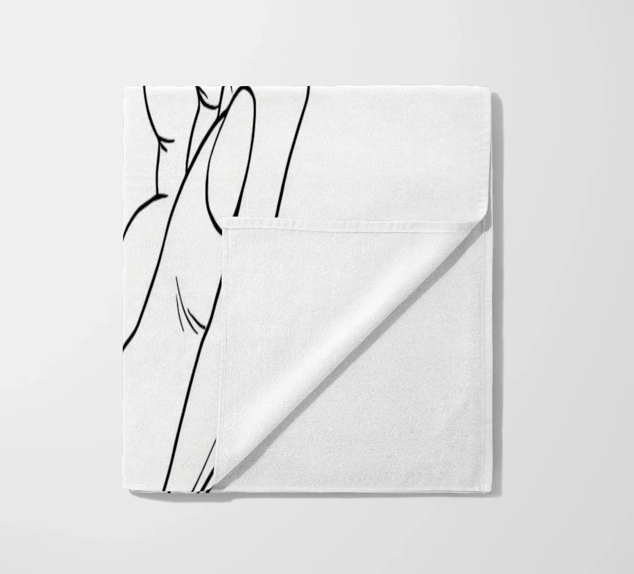 Open Hand Minimalist Line Art beach towel by Viv Line Art