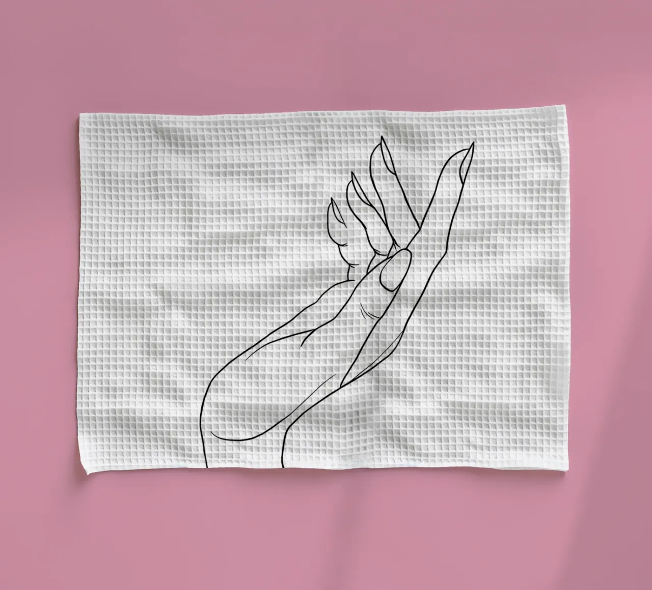 Open Hand Minimalist Line Art torchon de Viv Line Art