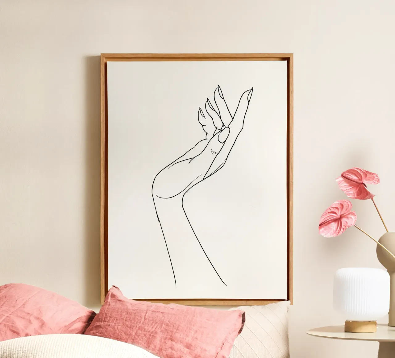 Open Hand Minimalist Line Art canvas by Viv Line Art