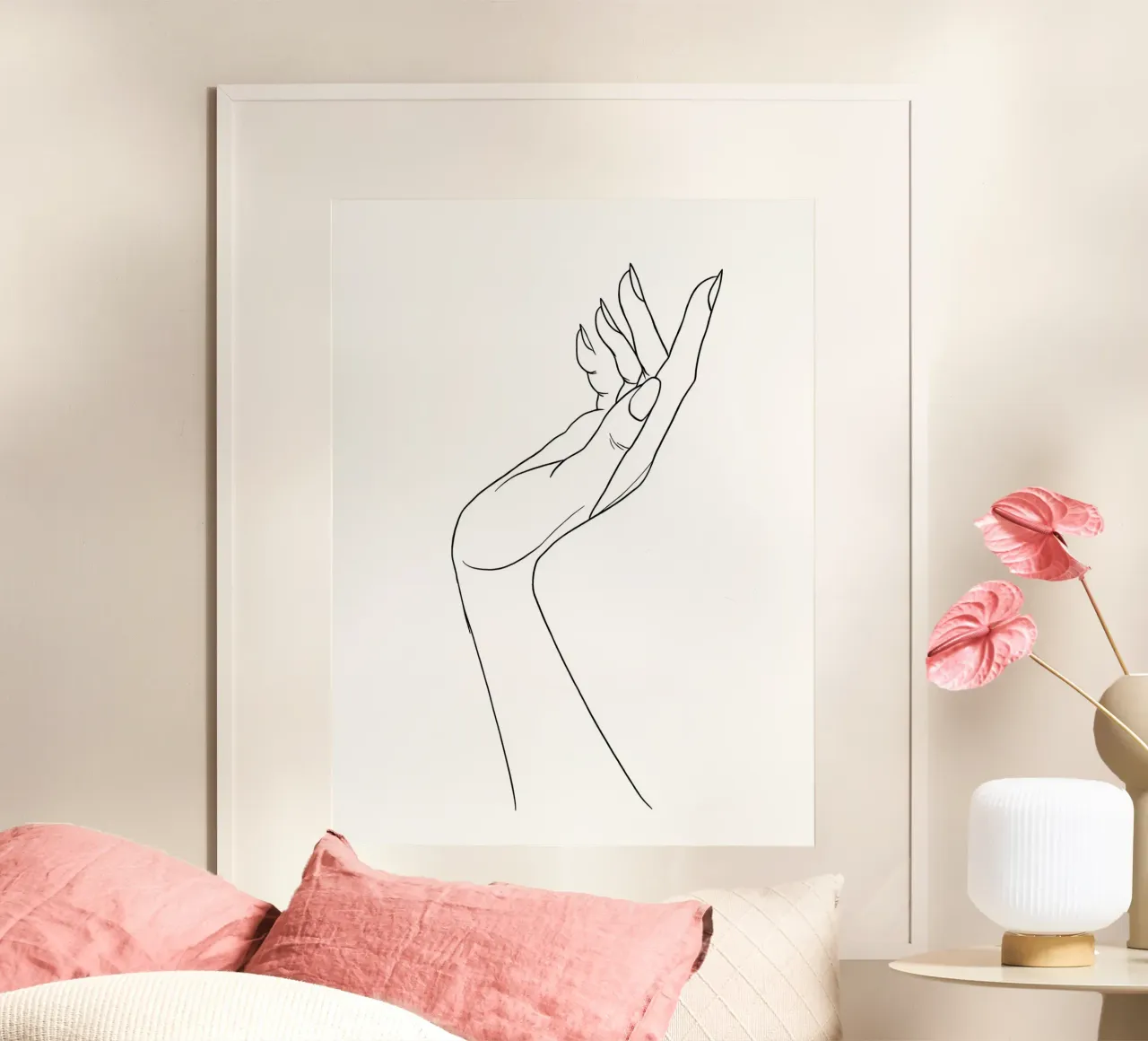 Open Hand Minimalist Line Art Hahnemühle von Viv Line Art