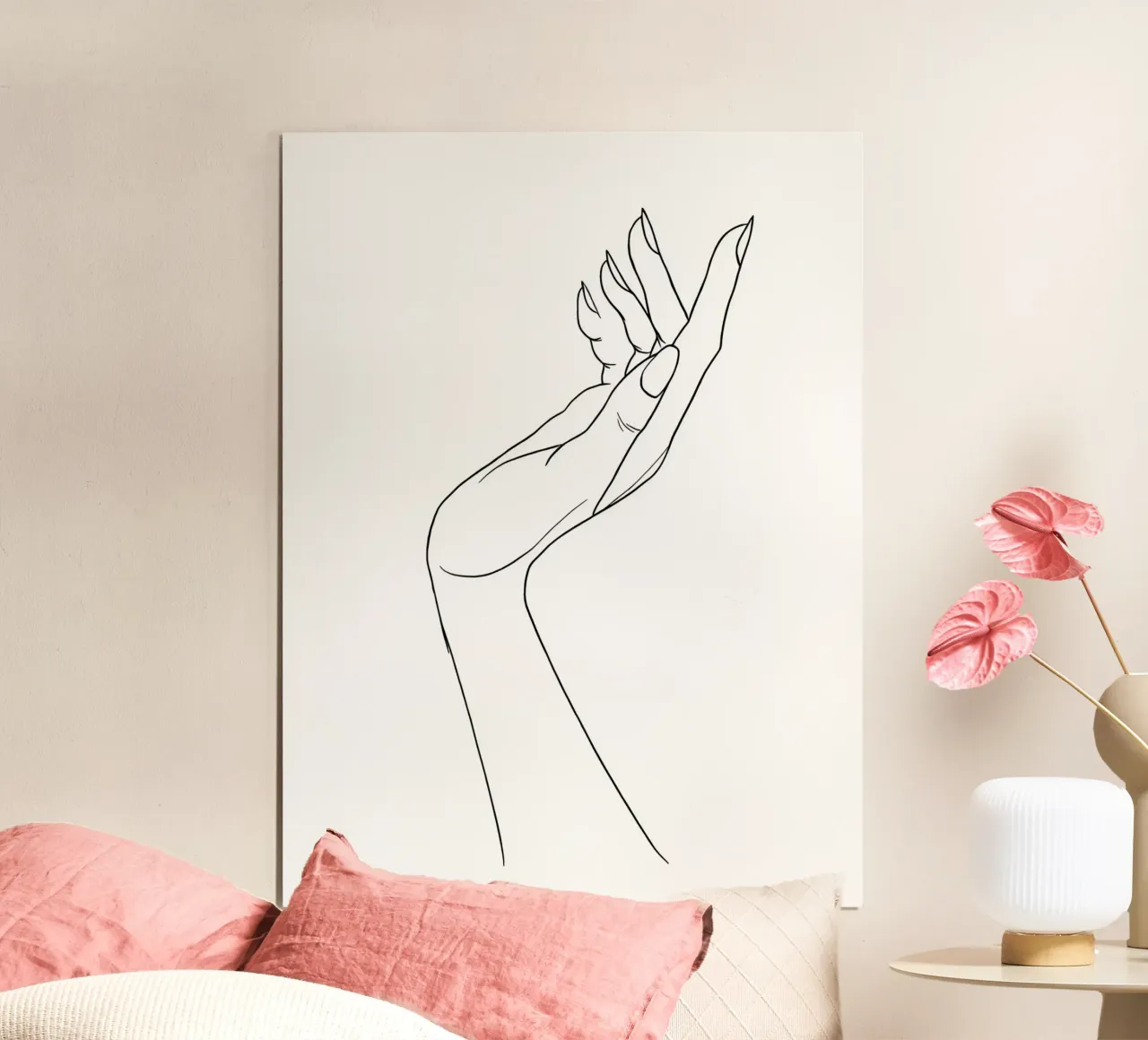 Open Hand Minimalist Line Art Hahnemühle von Viv Line Art