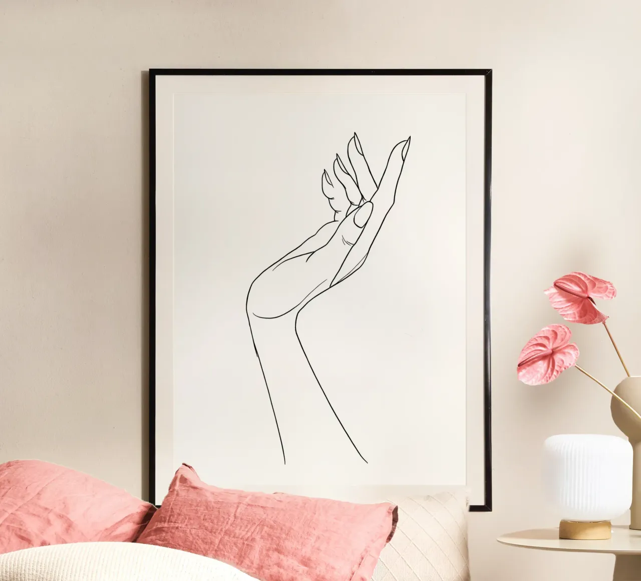 Open Hand Minimalist Line Art Hahnemühle von Viv Line Art