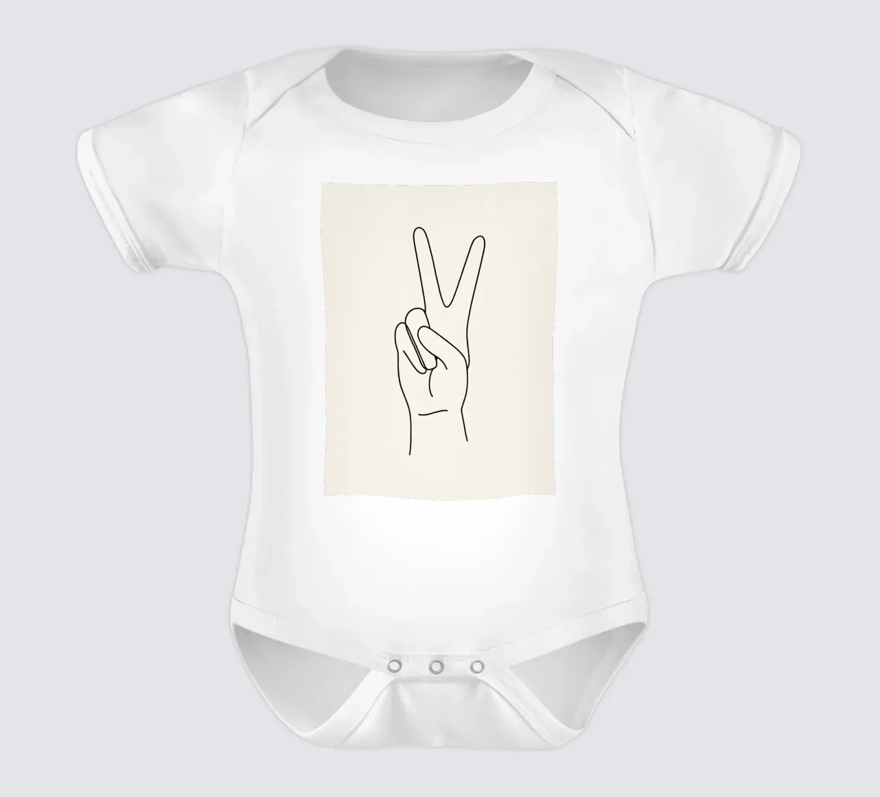 Overwinning 3 Minimalistische lijntekeningen babyrompertje korte mouwen van Viv Line Art