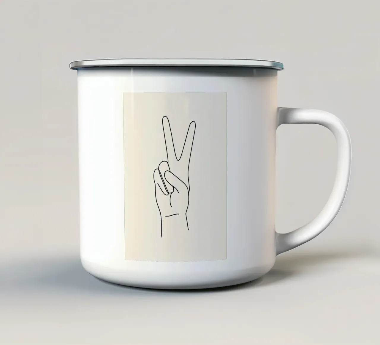 Vittoria 3 Line Art minimalista tazza in smalto da Viv Line Art