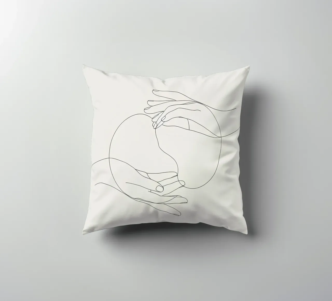 Mani connesse Line Art minimalista cuscino da Viv Line Art