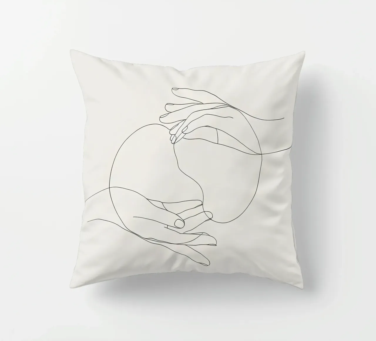 Mani connesse Line Art minimalista cuscino da Viv Line Art