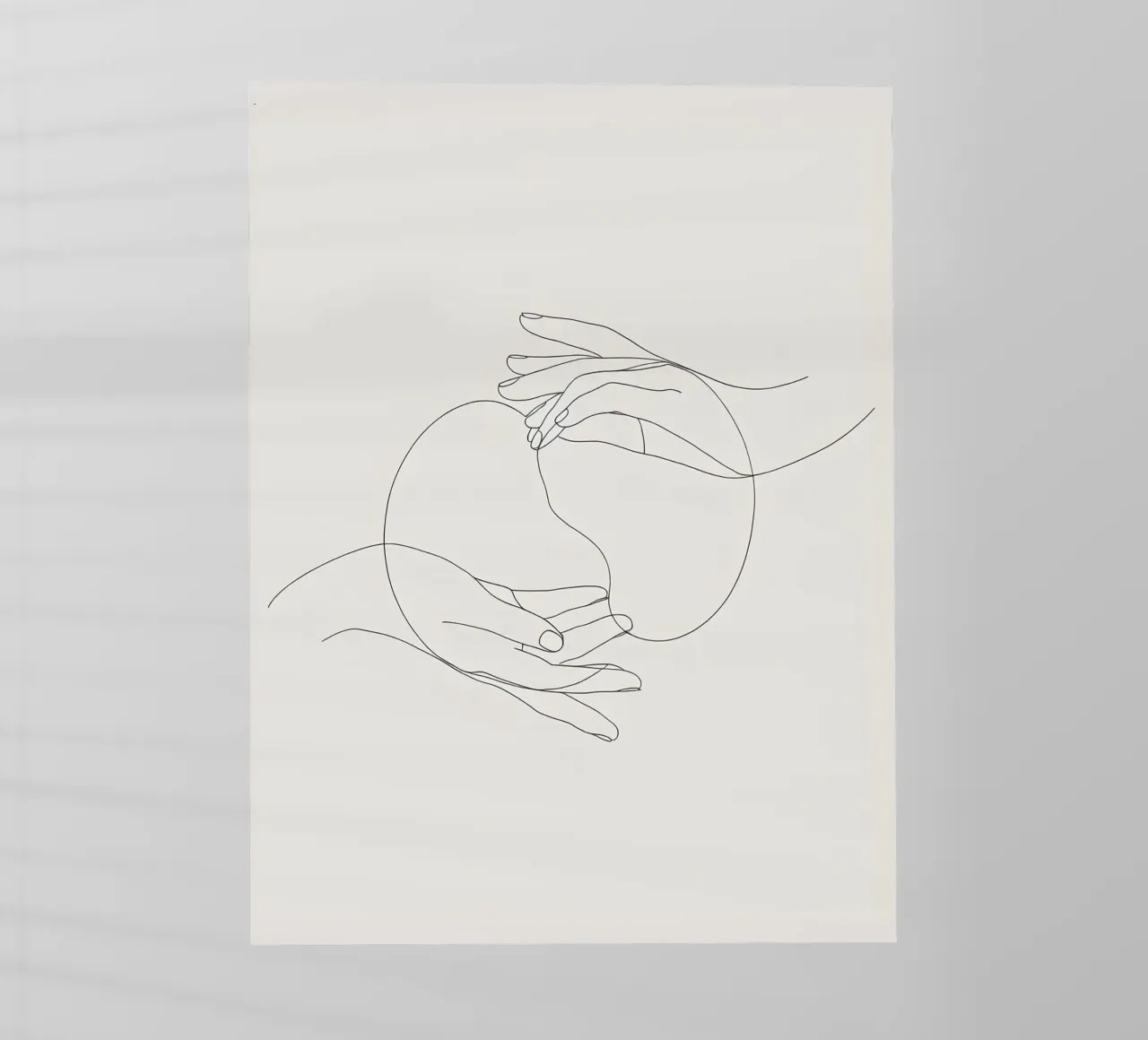 Mani connesse Line Art minimalista pellicola backlit da Viv Line Art