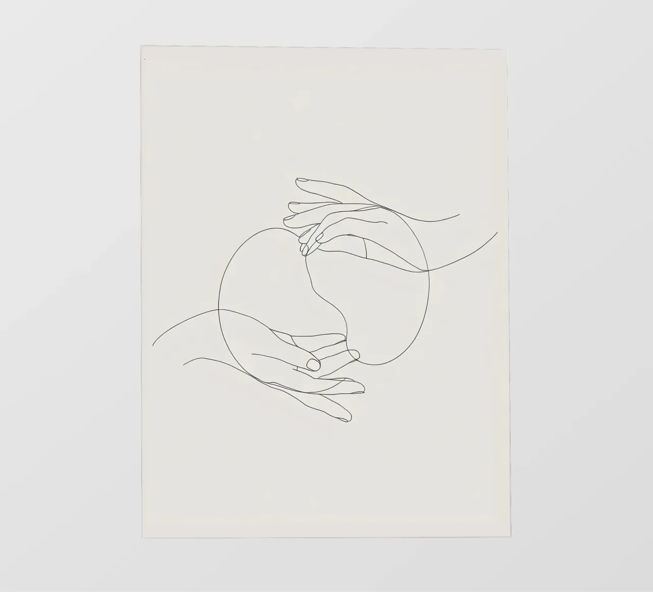 Mani connesse Line Art minimalista pellicola backlit da Viv Line Art