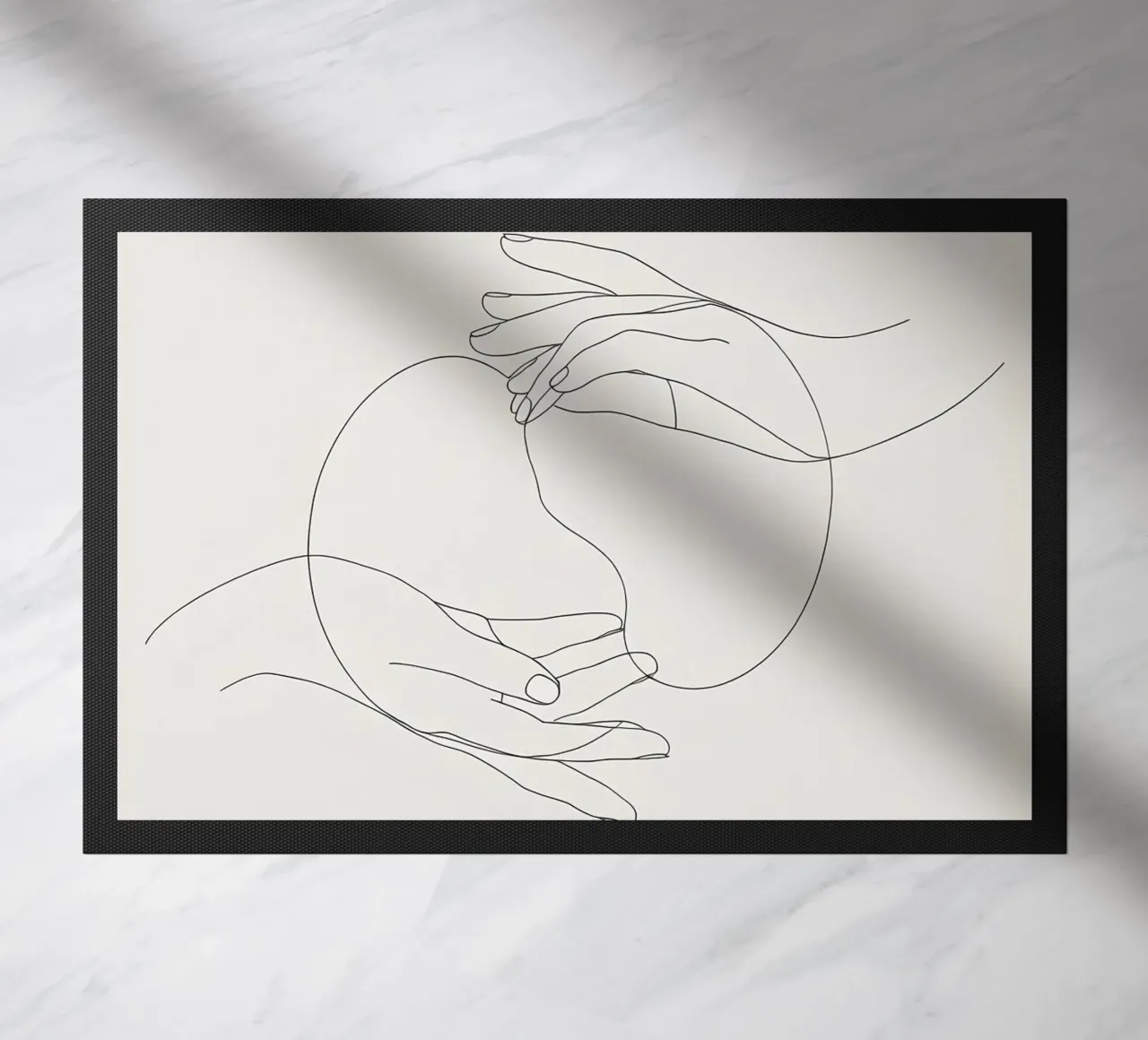 Mani connesse Line Art minimalista zerbino da Viv Line Art