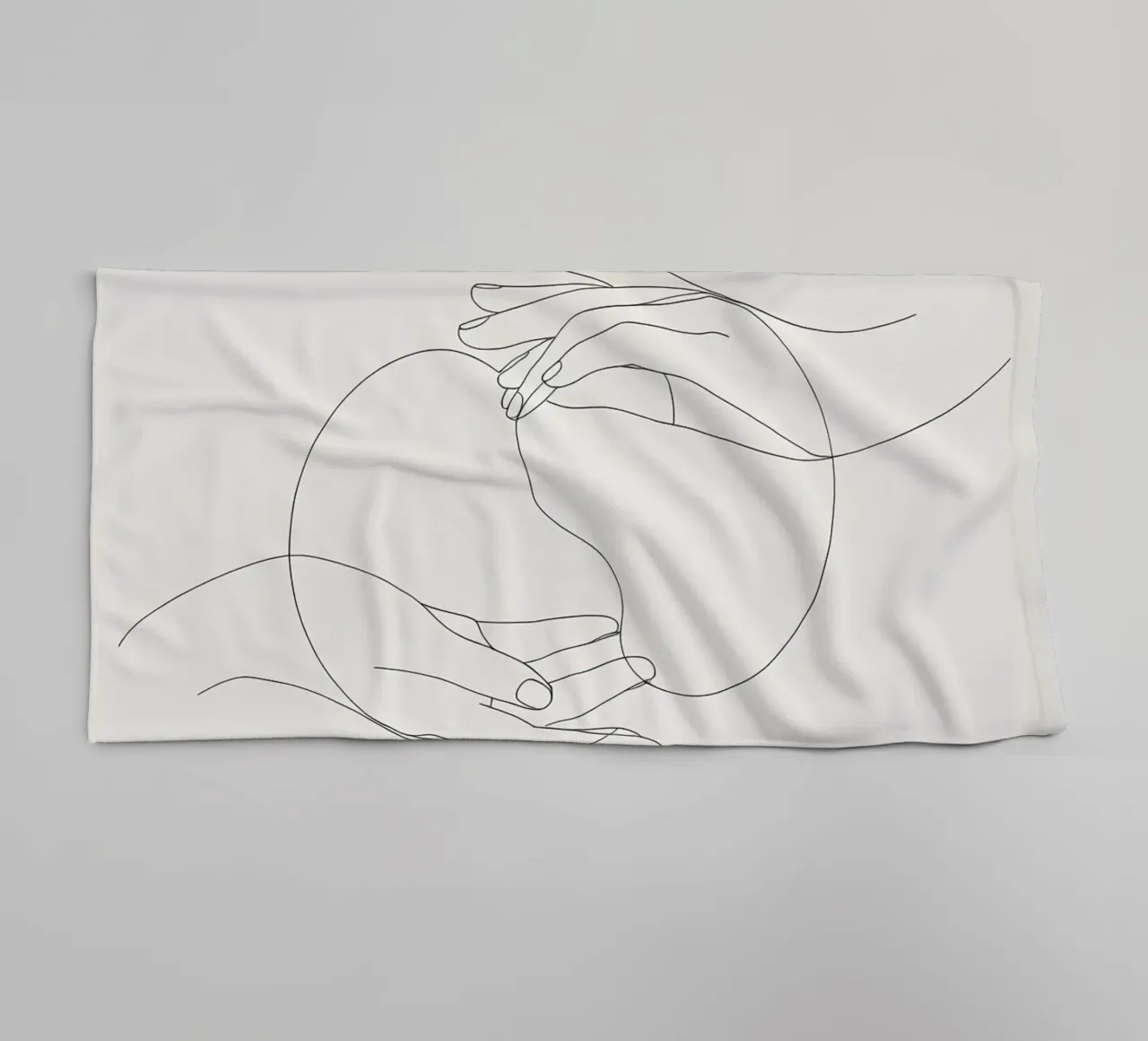 Mani connesse Line Art minimalista asciugamano da bagno da Viv Line Art
