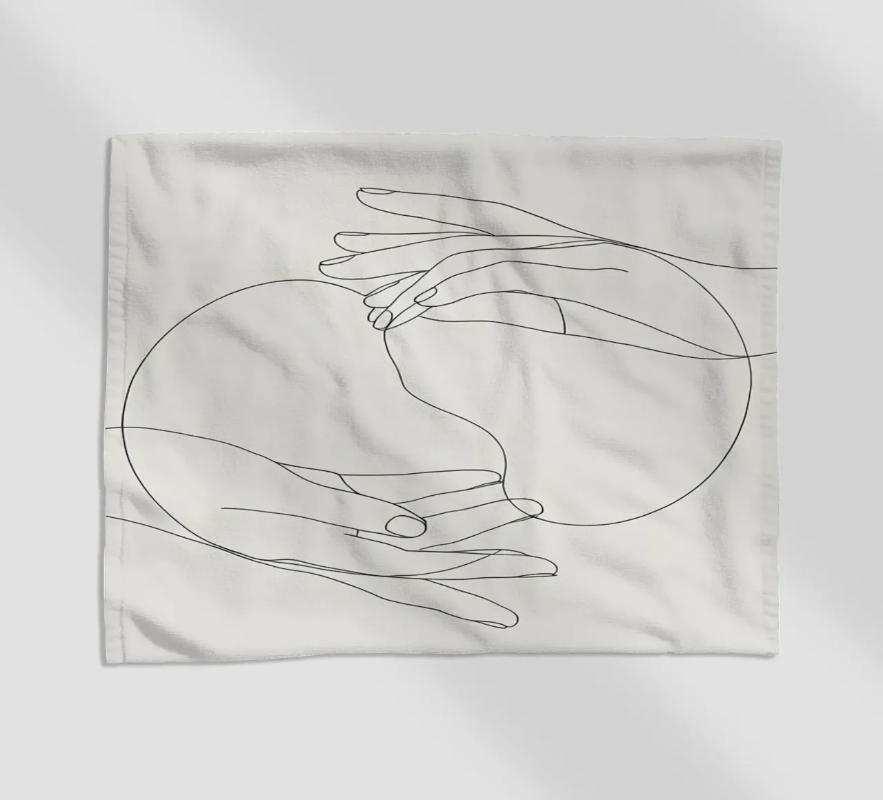 Mani connesse Line Art minimalista telo mare da Viv Line Art