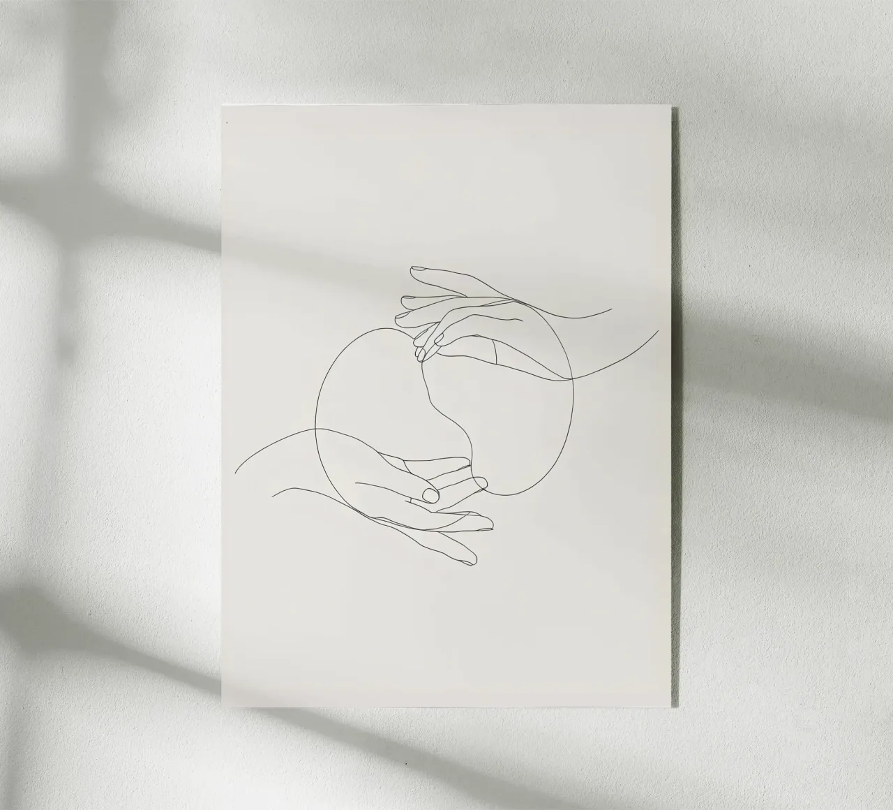 Mani connesse Line Art minimalista plexiglass da Viv Line Art