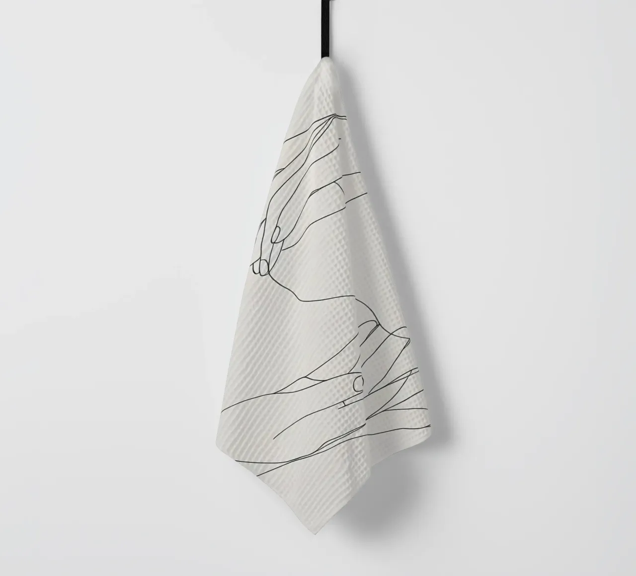 Mani connesse Line Art minimalista canovaccio da cucina da Viv Line Art
