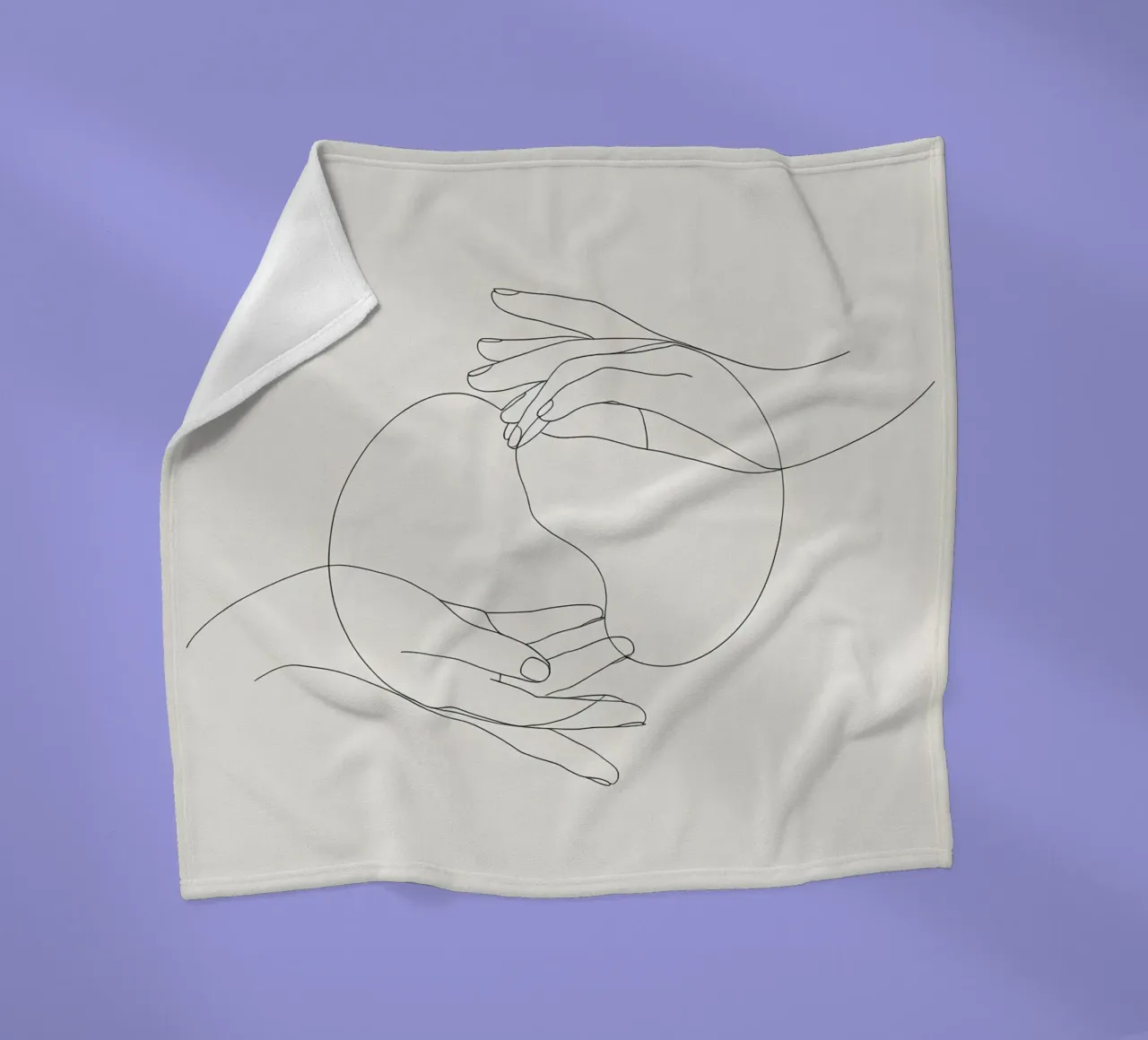 Mani connesse Line Art minimalista coperta in pile da Viv Line Art
