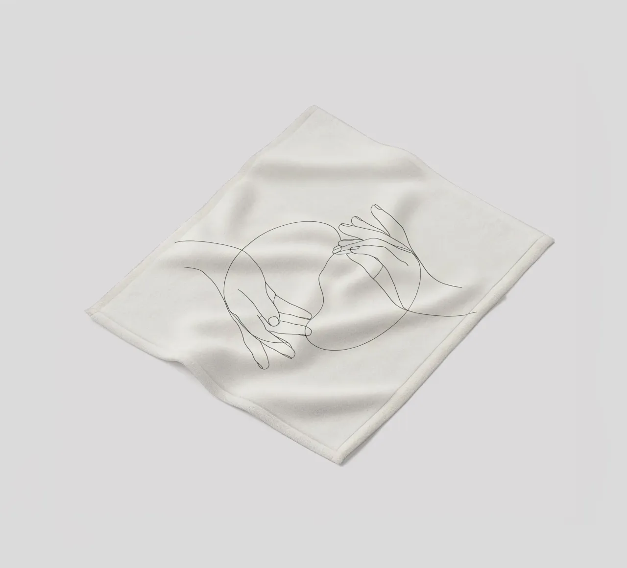 Mani connesse Line Art minimalista coperta in pile da Viv Line Art