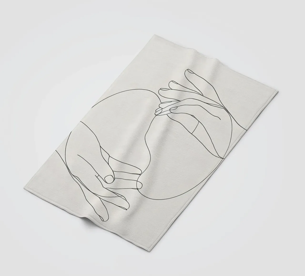 Mani connesse Line Art minimalista coperta in pile da Viv Line Art