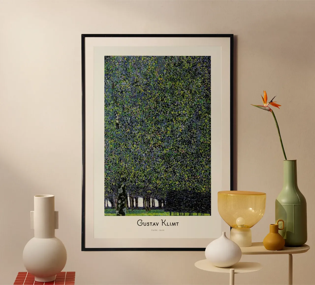 Klimt - Park poster con telaio in plastica da ARTOTHEK