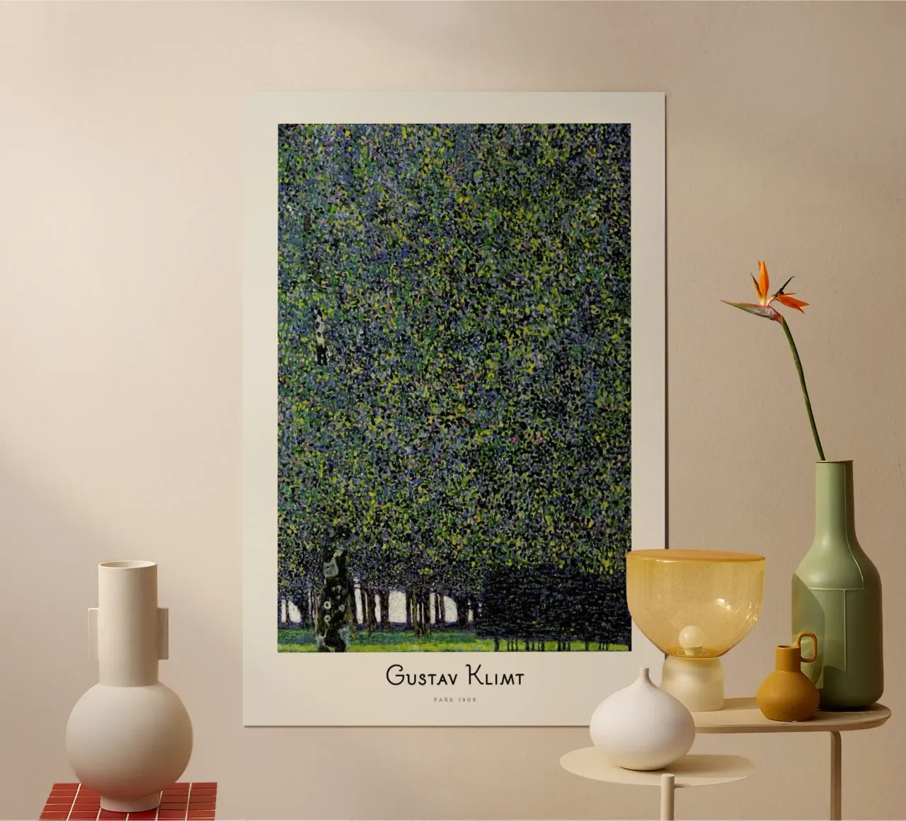 Klimt - Park poster con telaio in plastica da ARTOTHEK