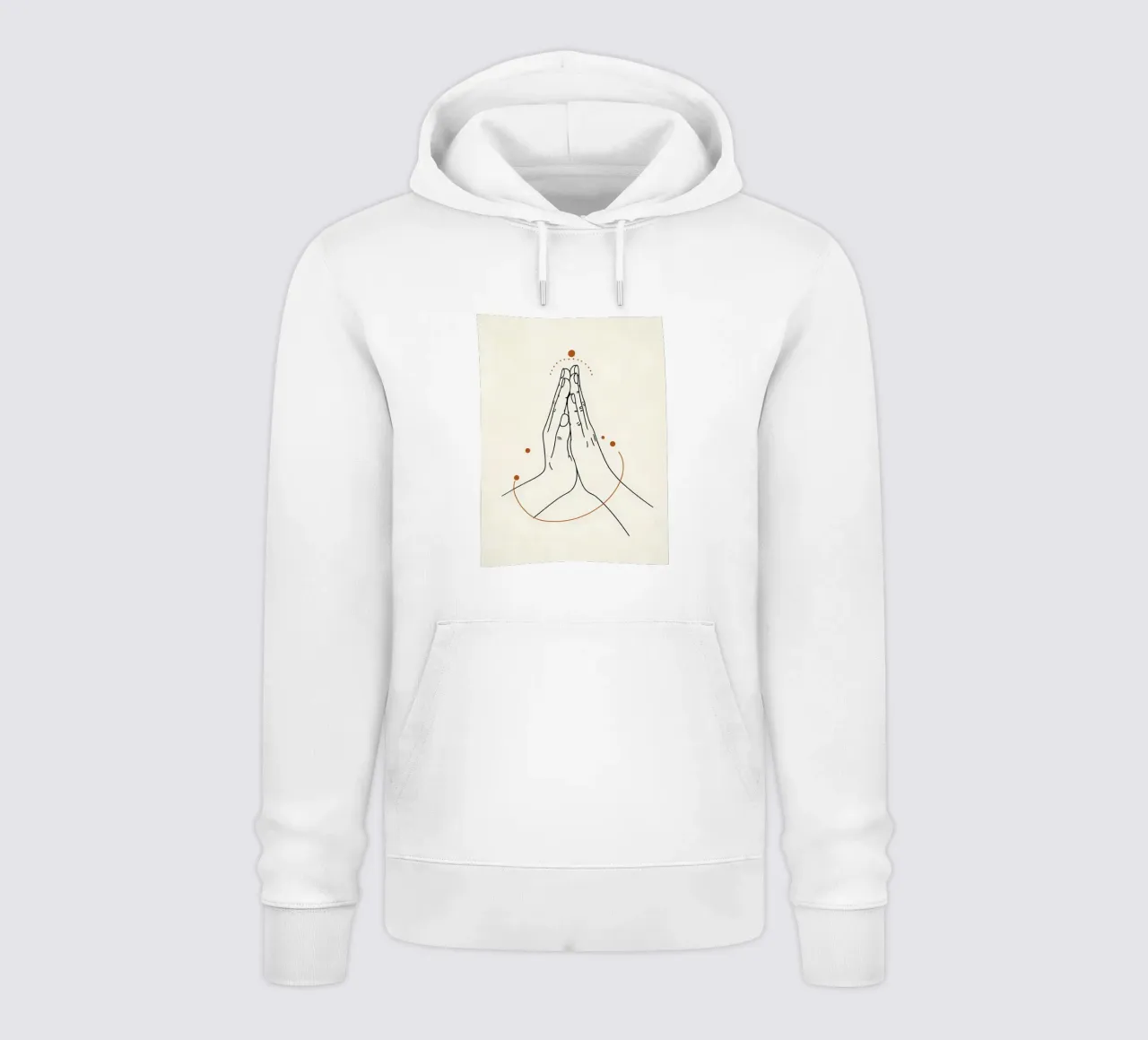 Mani in preghiera Line Art minimalista felpa con cappuccio da Viv Line Art