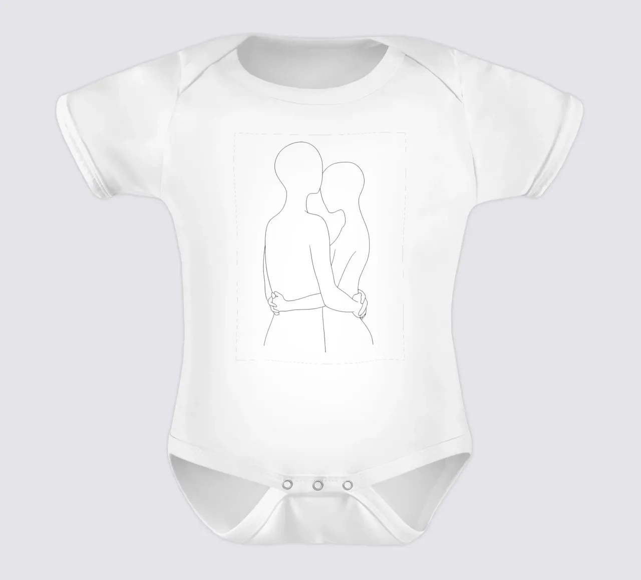 Line art minimaliste di coppia body neonato maniche corte da Viv Line Art