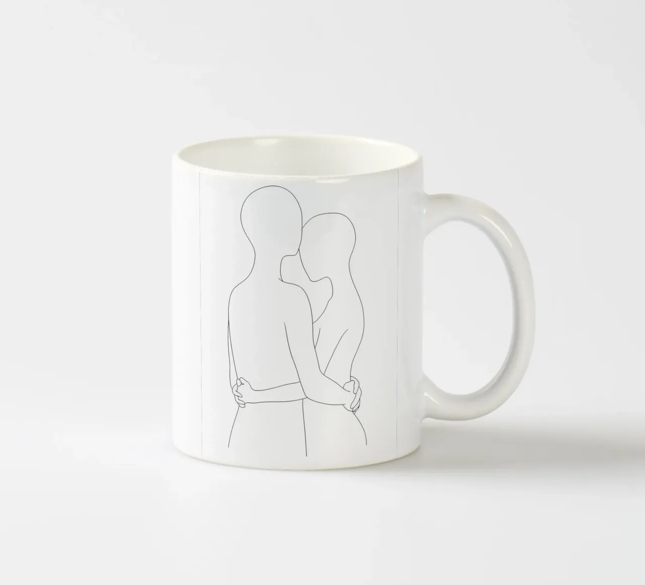 Line art minimaliste di coppia tazza in ceramica da Viv Line Art