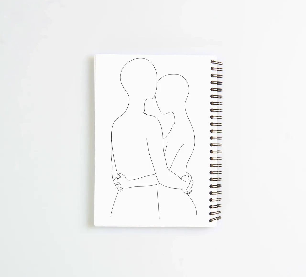 Couples Minimalist Line Art spiral notebook by Viv Line Art