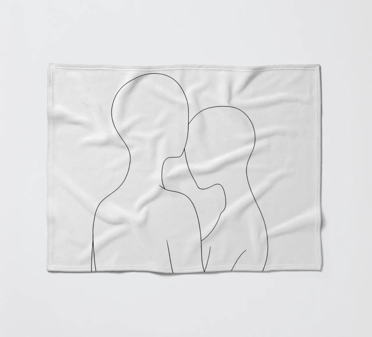 Line art minimaliste di coppia coperta in pile da Viv Line Art