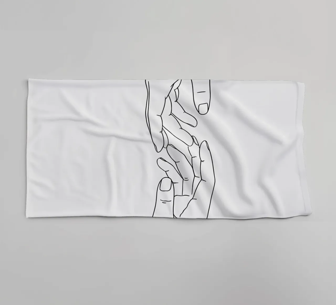 Hand Gesture Minimalist Line Art towel by Viv Line Art