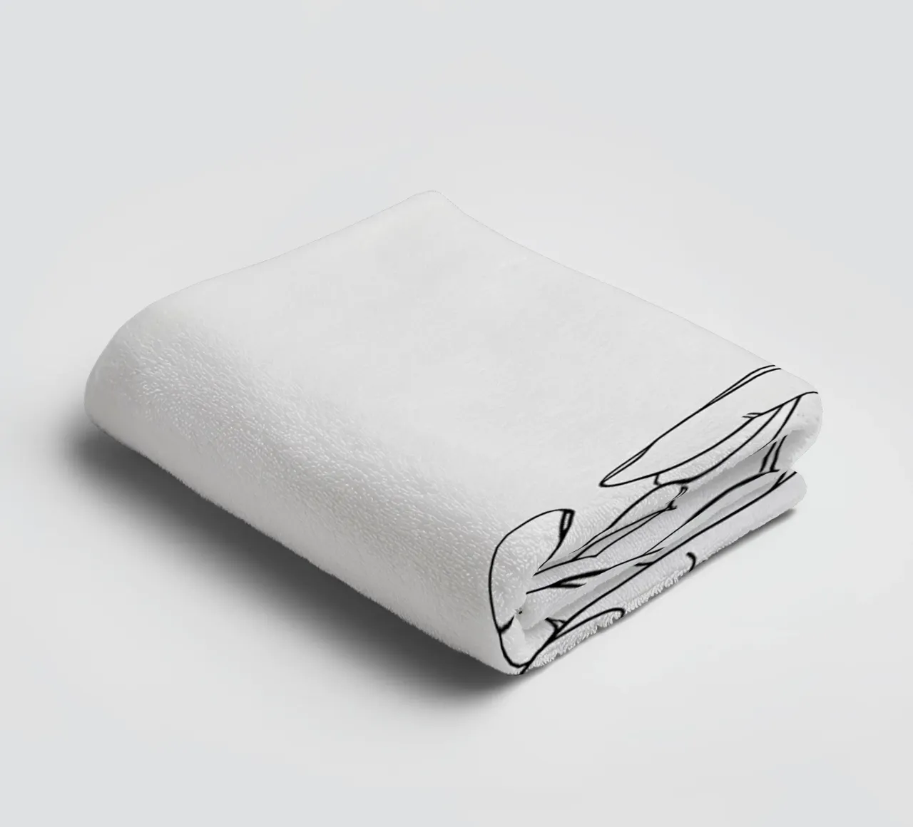 Hand Gesture Minimalist Line Art towel by Viv Line Art