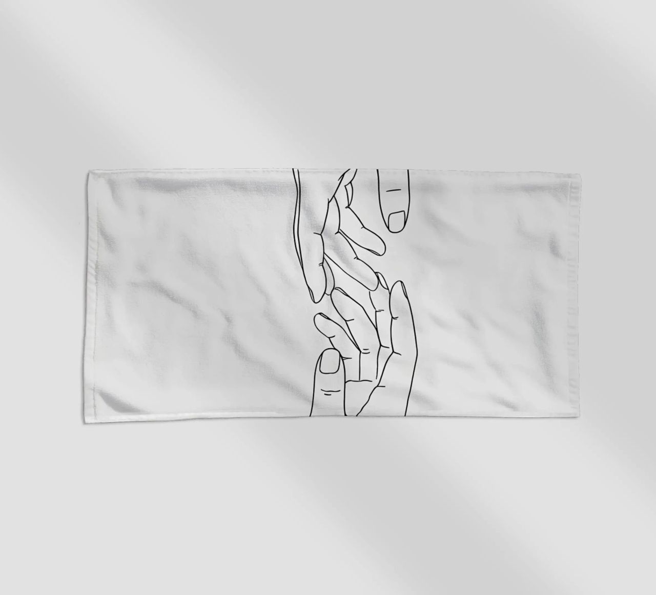 Gesto della mano Line Art minimalista telo mare da Viv Line Art