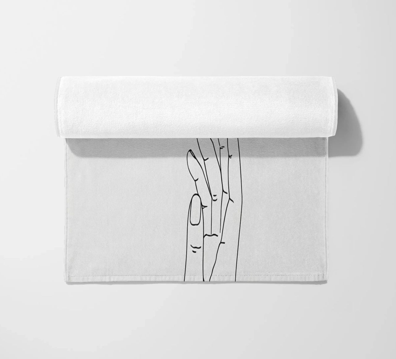 Gesto della mano Line Art minimalista telo mare da Viv Line Art