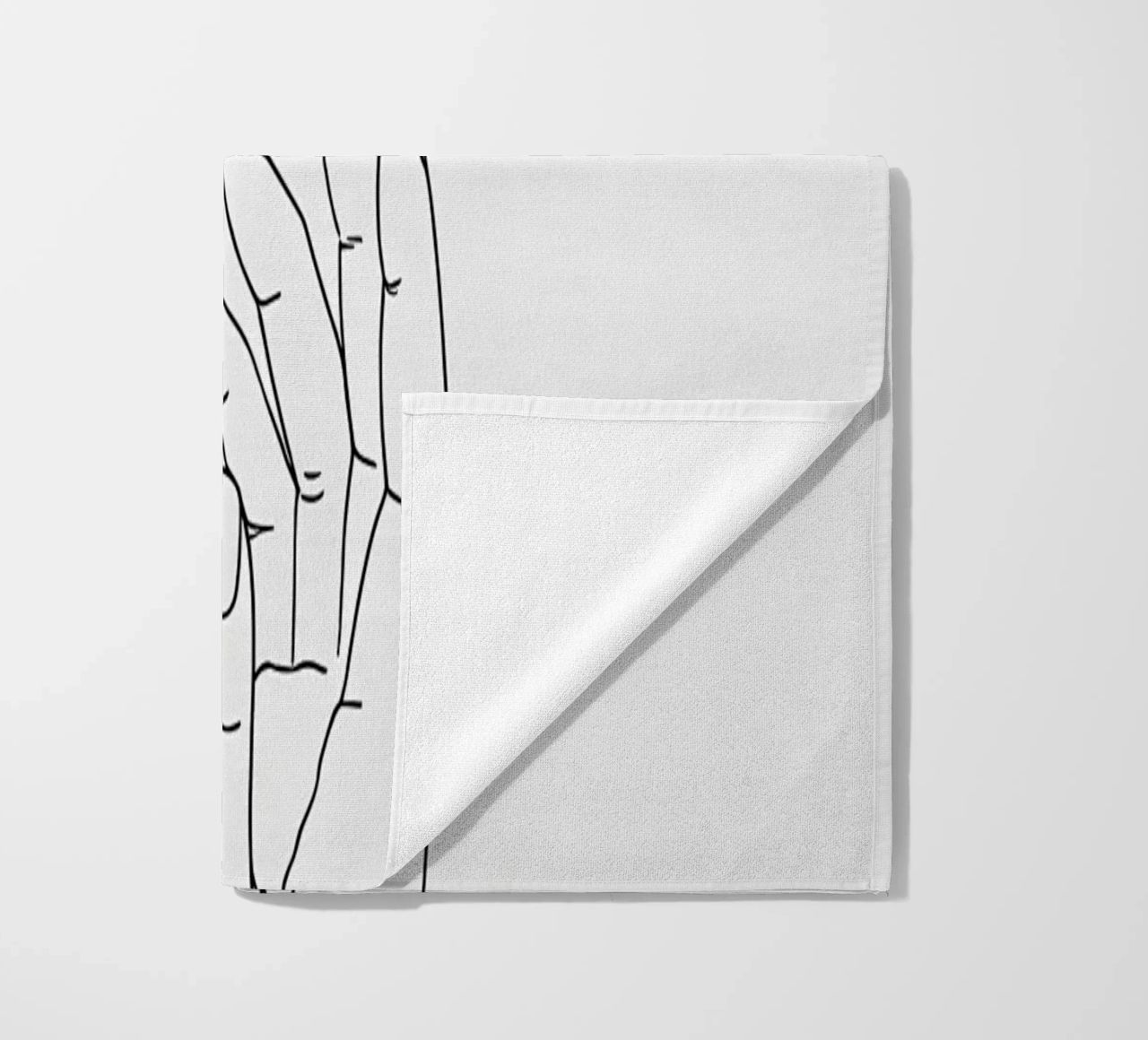 Gesto della mano Line Art minimalista telo mare da Viv Line Art