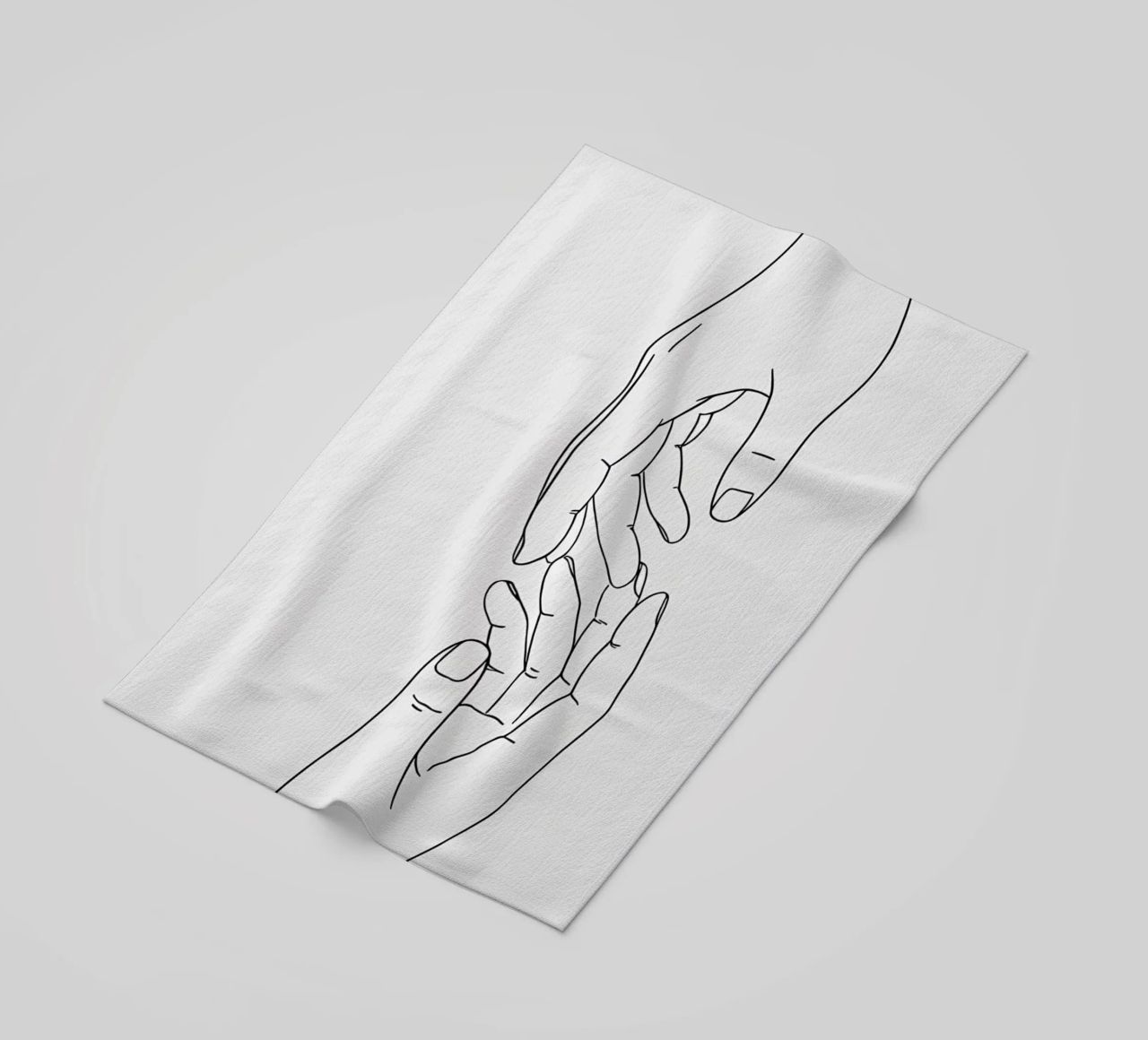Gesto della mano Line Art minimalista telo mare da Viv Line Art