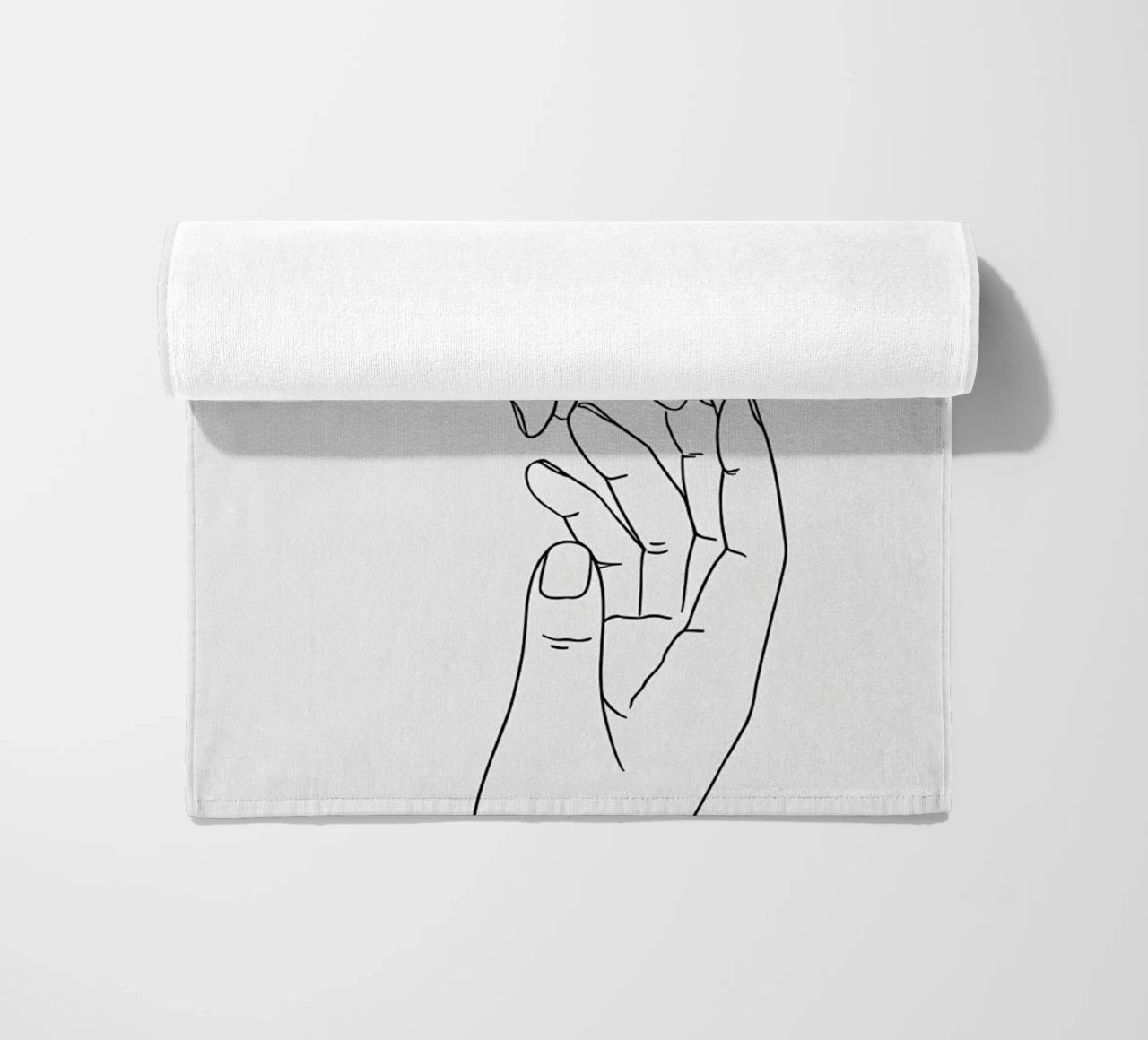 Gesto della mano Line Art minimalista telo mare da Viv Line Art