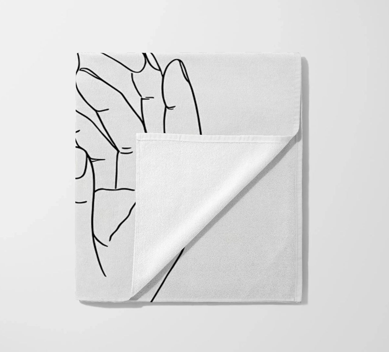 Gesto della mano Line Art minimalista telo mare da Viv Line Art