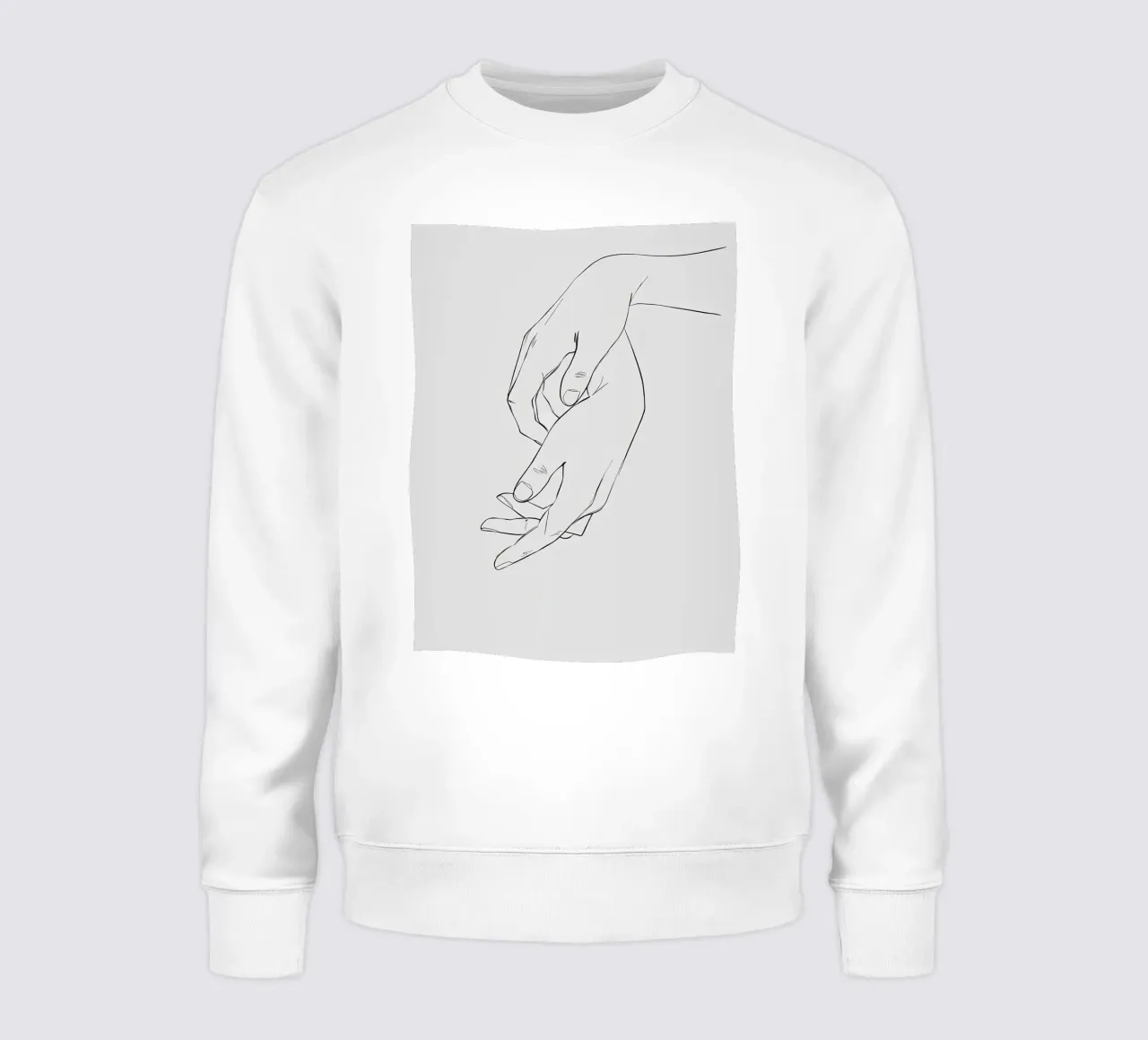 Gesto de la mano Minimalist Line Art sudadera de Viv Line Art