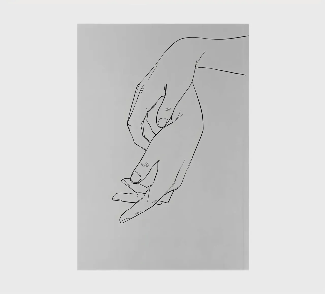 Hand Gesture Minimalist Line Art notebook by Viv Line Art